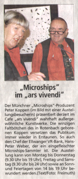 Peter Koppen PRESSE: Schwbische Post, 16.10.2007