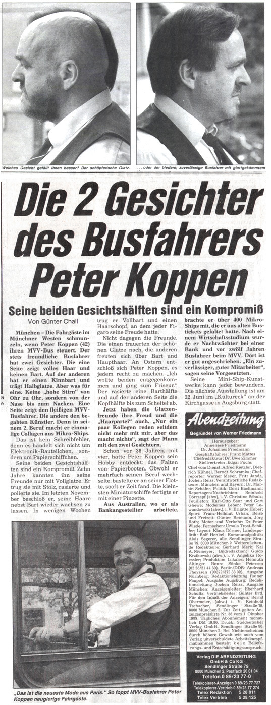 Peter Koppen PRESSE: Abendzeitung Mnchen, 11.06.1990