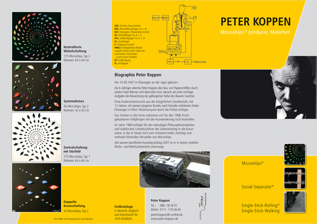 Peter Koppen - aktueller Flyer - Vorderseite   - bei anklicken: weiter zum Flyer - Rückseite