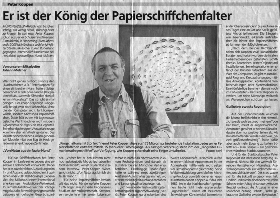 Peter Koppen PRESSE: Schwäbische Zeitung, 19.04.2006