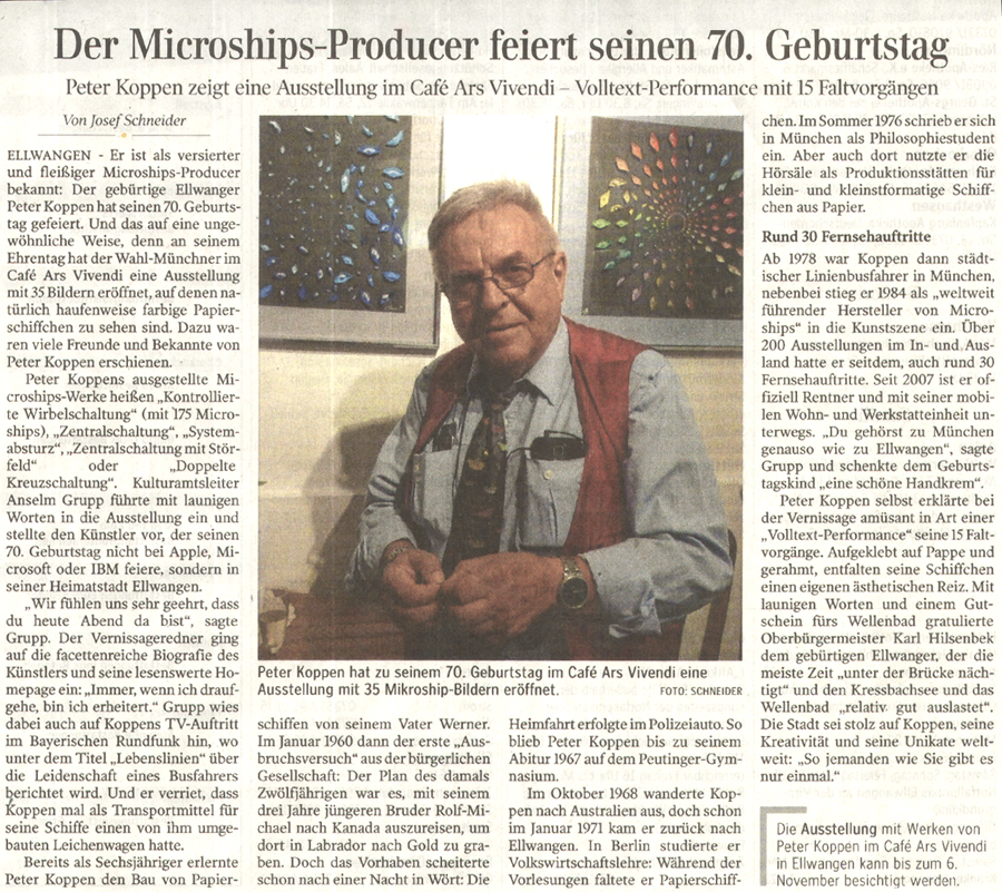 Peter Koppen PRESSE: Ipf- und Jagst-Zeitung, 16.09.2017