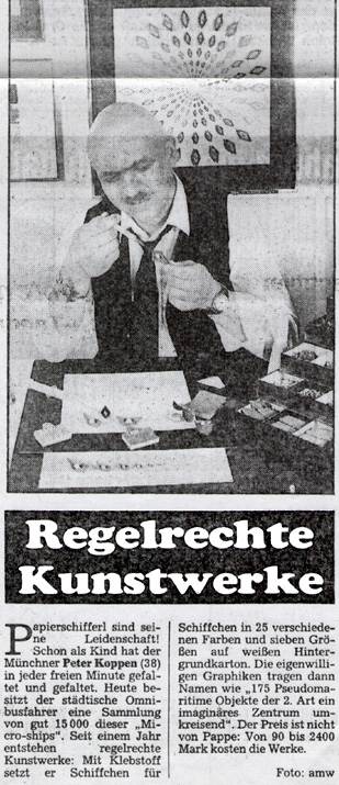 Peter Koppen PRESSE: TZ München, 19.10.1985