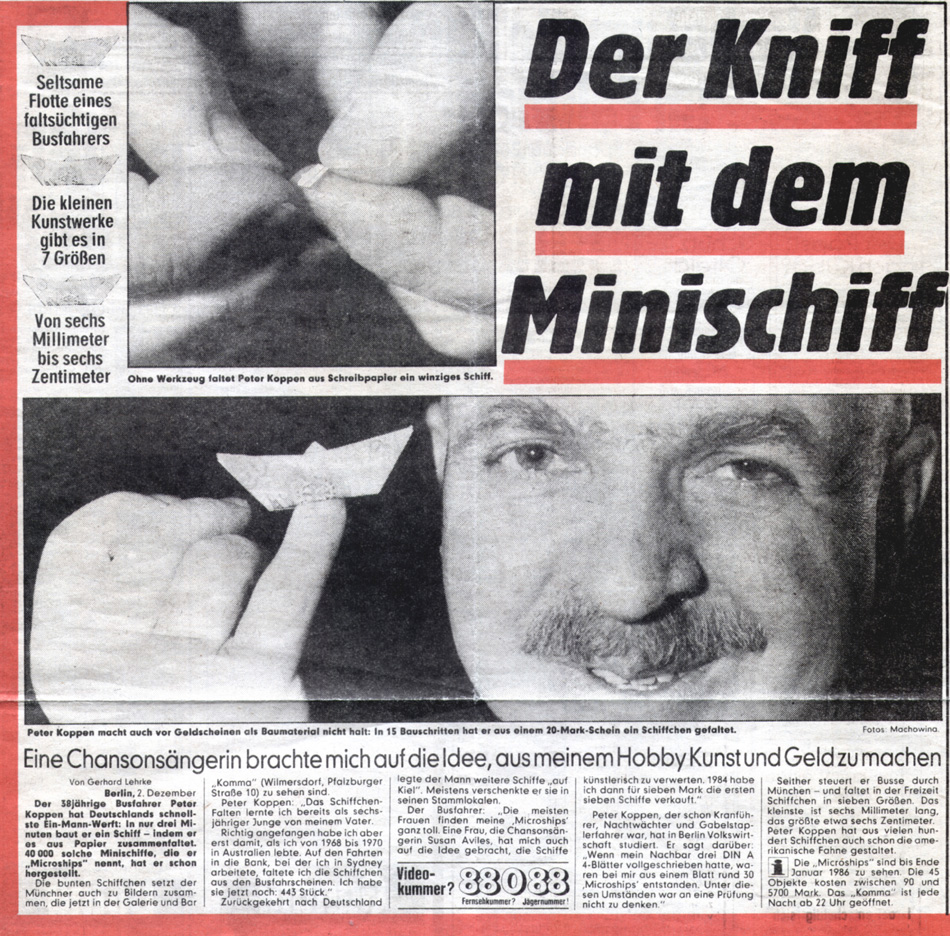 Peter Koppen PRESSE: BZ Berlin, 02.12.1988
