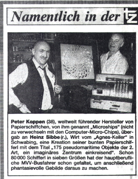 Peter Koppen PRESSE: TZ München, 28.07.1988