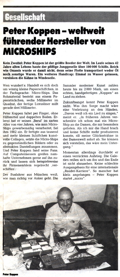 Peter Koppen PRESSE: interview, 01/1989