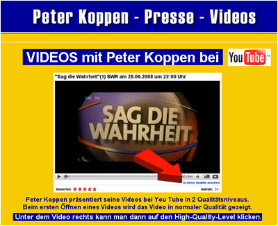 Link zu "PeterKoppenVideos" bei You Tube