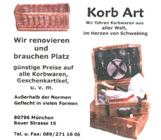 Peter Koppen - weltweite Kontakte des weltweit führenden Herstellers von "Microships": " Korb Art" in der Bauerstrasse 16 in München Schwabing